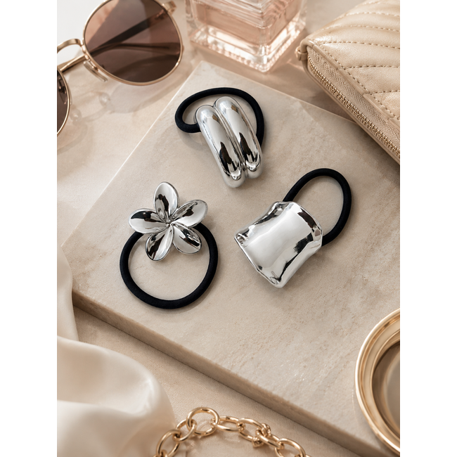 Haarelastiek Set 3 stuks - Zilverkleurig | Stainless Steel