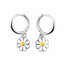 Daisy / Madelief Oorringen - Zilverkleurig | 1,2 x 2,2 cm | Bijoux/Messing