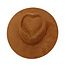 Fedora Brim Hart Hoed - Cognac | Verstelbaar | 58-62 cm