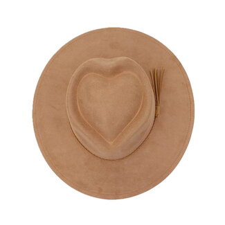Fashion Favorite Fedora Brim Hart Hoed - Camel