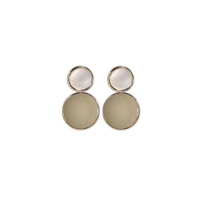 Vintage Oorbellen - Grijs/Groen | 925 Zilver | 2,2 x 1,4 cm
