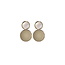 Vintage Oorbellen - Grijs/Groen | 925 Zilver | 2,2 x 1,4 cm