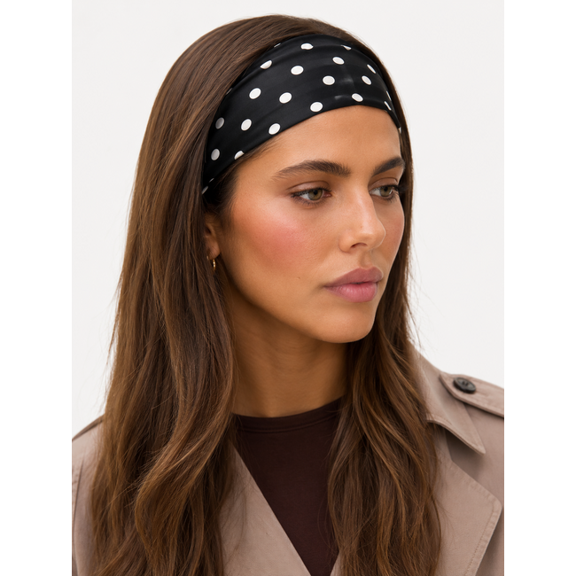 Haarband - Polkadot / Stippen Zwart | Polyester
