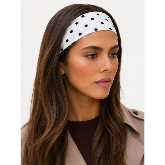 Haarband - Polkadot / Stippen Wit | Polyester