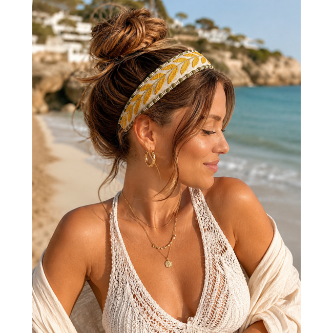 Retro Ibiza Haarband - Bruin | Diadeem | Polyester