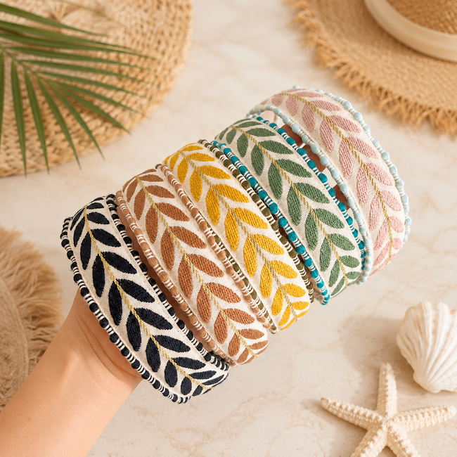 Retro Ibiza Haarband - Geel | Diadeem | Polyester