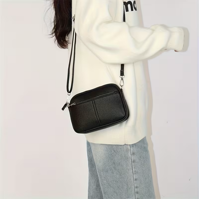 Crossbody Tas - Zwart | Kunstleer | 20 x 15 x 5 cm