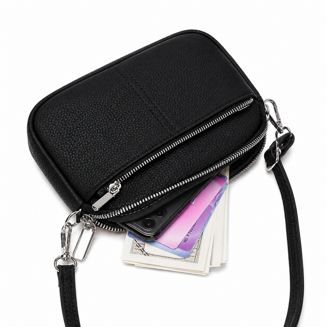 Crossbody Tas - Zwart | Kunstleer | 20 x 15 x 5 cm