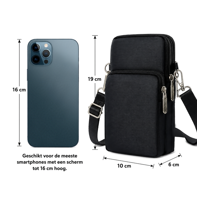 Smartphone Tasje - Luipaard | Nylon/Polyester | 18 x 10,5 x 4 cm
