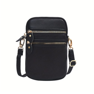 Fashion Favorite Lederen Telefoontas - Zwart