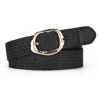 Fashion Favorite Rotan Buckle Riem - Zwart