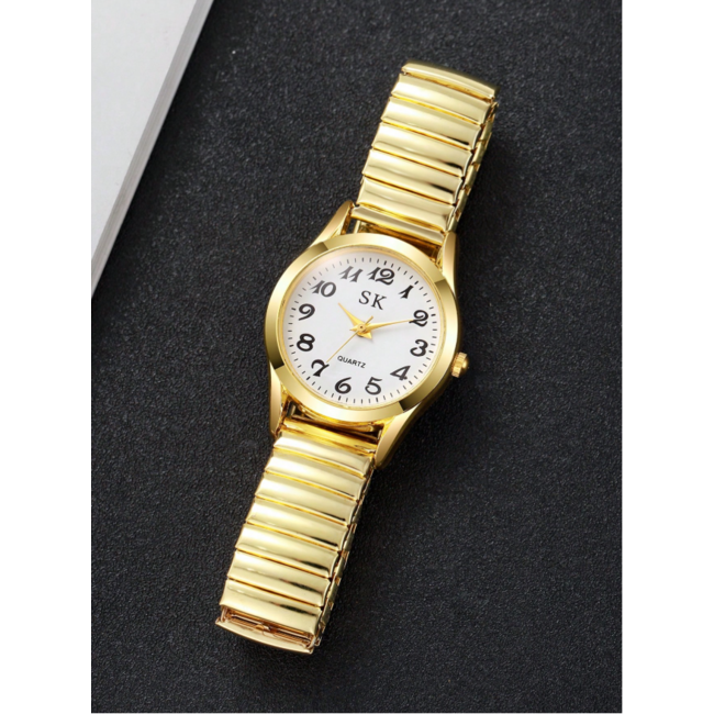 Luna Gold Horloge | Goudkleurig | Elastische band