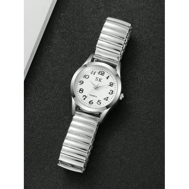 Luna Silver Horloge | Zilverkleurig | Elastische band
