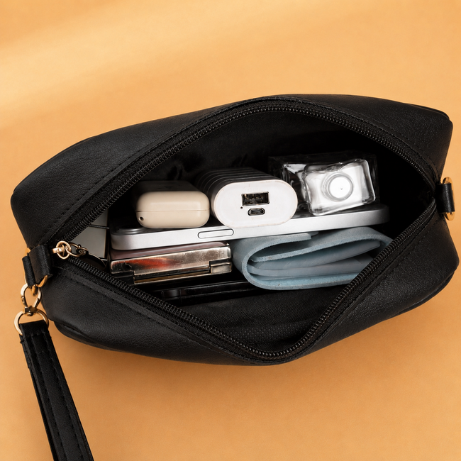 Sofia Crossbody Tas Zwart | Kunstleder | 20 x 12 x 5 cm