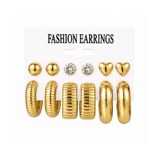 Fashion Favorite 6-delige Set Oorbellen - Verona Goudkleurig