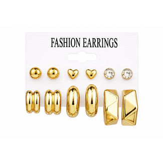 Fashion Favorite 6-delige Set Oorbellen - Monaco Goudkleurig