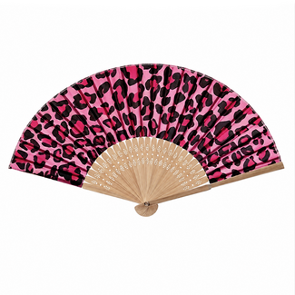 Fashion Favorite Festival Waaier - Pink Leopard