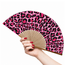 Festival Waaier - Pink Leopard | 38 x 21 cm | Bamboe/Polyester