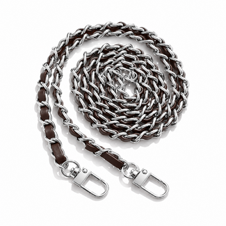 Fashion Favorite Bag Strap / Tas Riem Chain - Bruin/Zilver