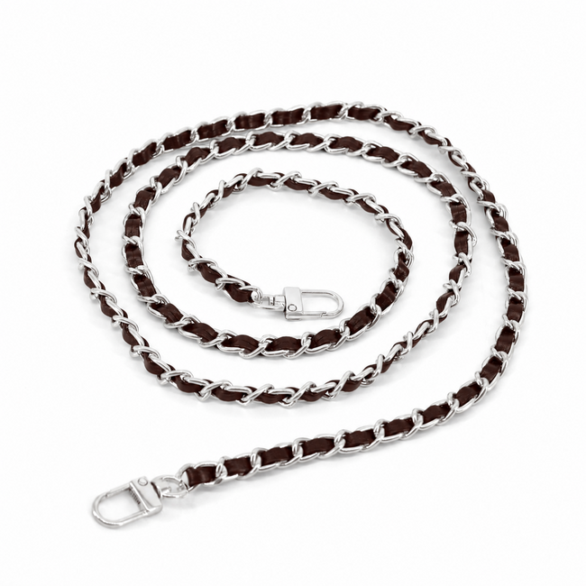 Bag Strap / Tas Riem Chain - Bruin/Zilver | 120 cm | Schouderriem