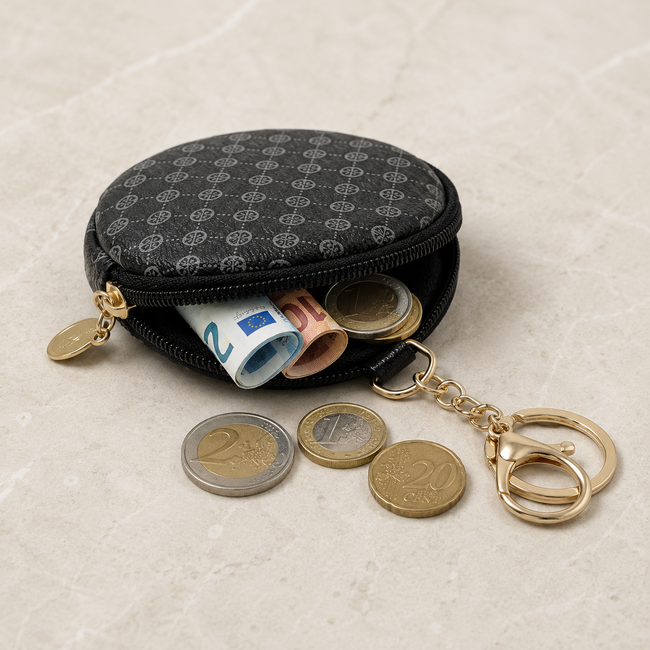 Mini Accessoiretasje - Clover Zwart | Kunstleder | 10 x 10 x 2 cm