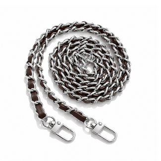 Fashion Favorite Bag Strap / Tas Riem Chain - Bruin/Zilver