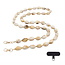 Telefoonkoord / Tashengsel - Kralen Beige | Lengte 120 cm Acryl/Bijoux