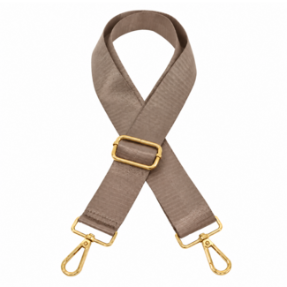 Fashion Favorite Bag Strap / Tas Riem Effen - Mokka/Goud