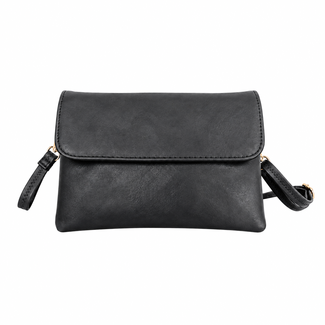 Fashion Favorite Suede Schoudertas - Zwart