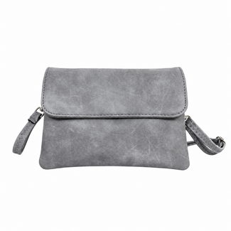 Fashion Favorite Suede Schoudertas - Grijs