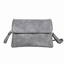 Schoudertas - Grijs | Suede / Leder | 20 x 15 x 3,5 cm