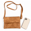 Schoudertas - Bruin | Suede / Leder | 20 x 15 x 3,5 cm