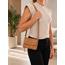 Schoudertas - Zwart | Suede / Leder | 20 x 15 x 3,5 cm