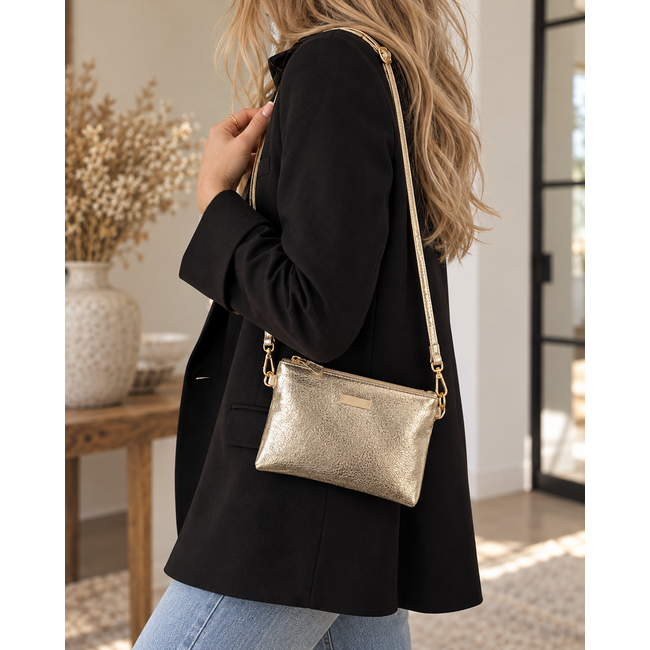 Metallic Tasje - Goud | Schoudertas | 21 x 15 cm