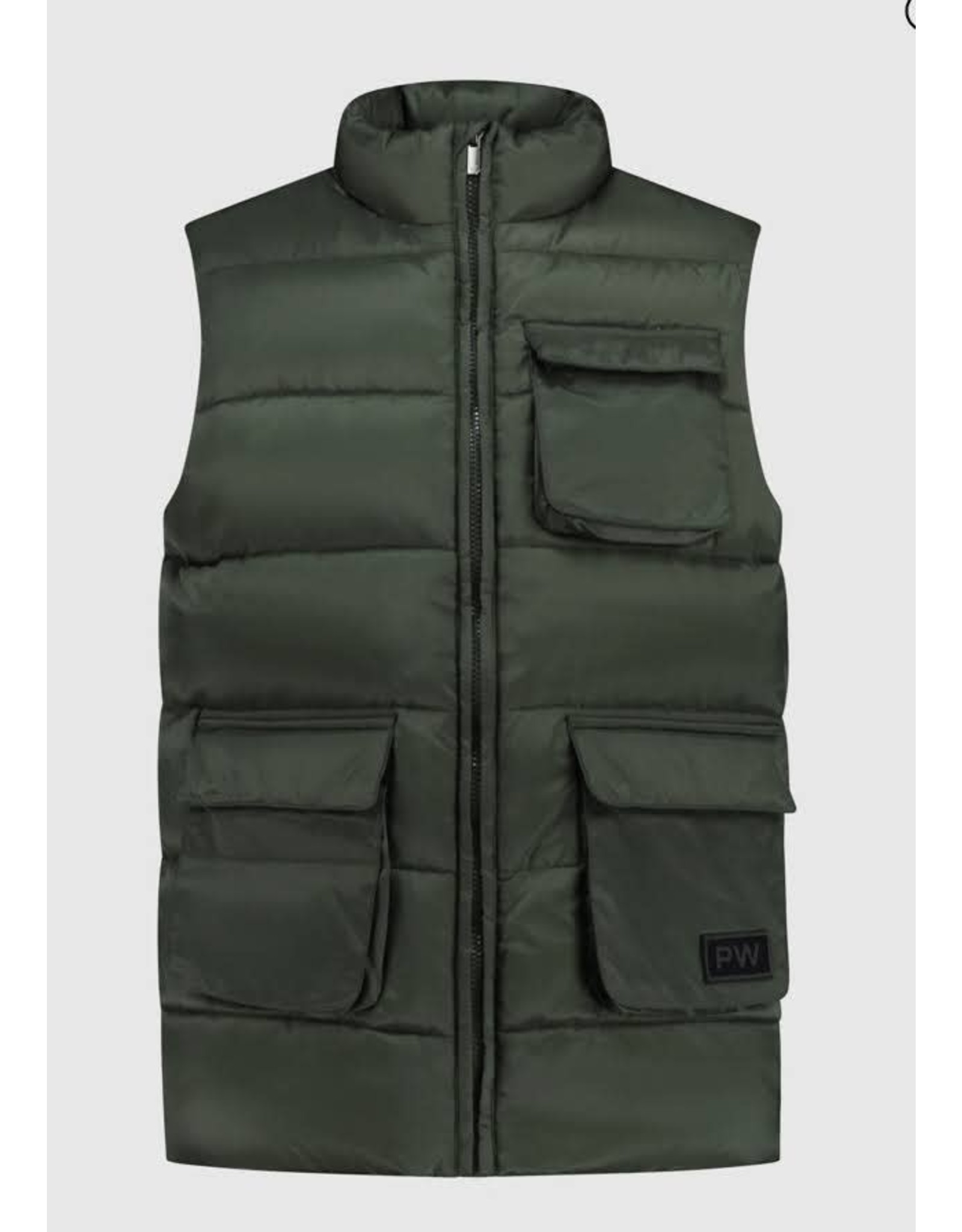 Pure White BODYWARMER WITH POCKET AT FRONT