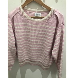 Heartmind KAZOU STRIPED CREWNECK PINK/ECRU