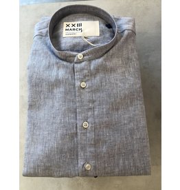 MARCH23 HYPPOLITE MAO COLLAR HALF PLACKET GREY LINNEN