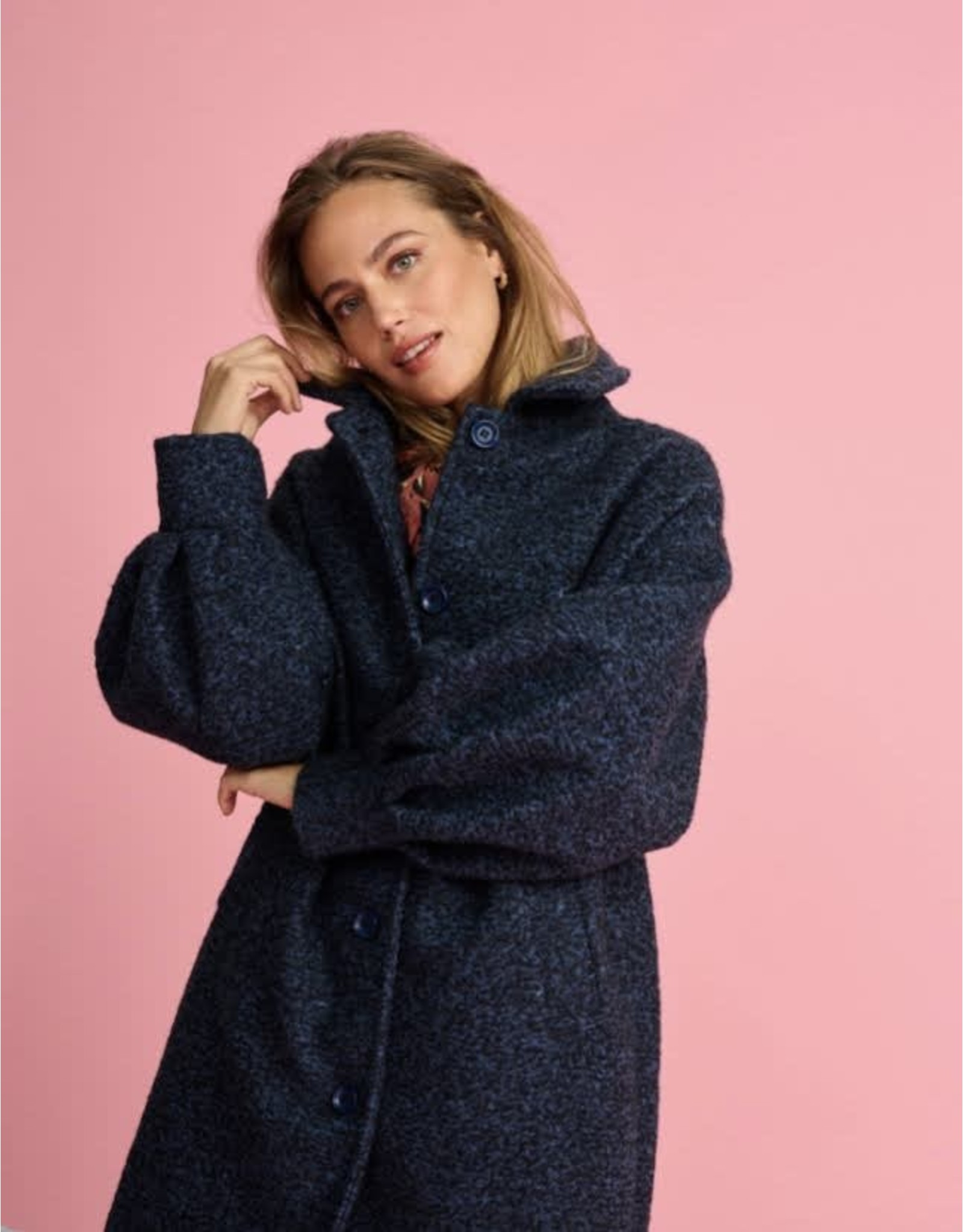 POM SP7112 COAT FURRY BLUE