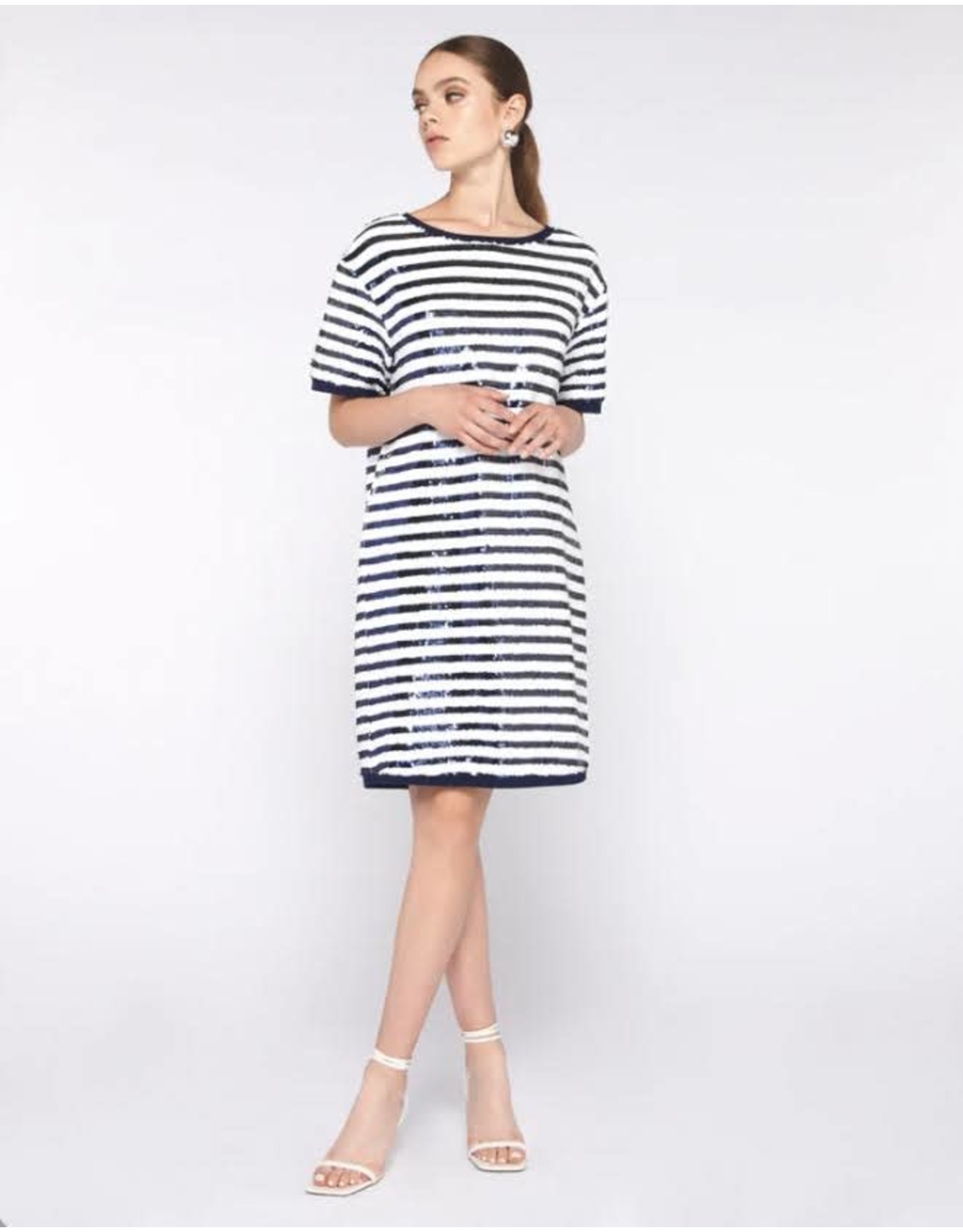 SILVIAN HEACH CVP23080 DRESS STRIPES BLUE DARK/WHITE