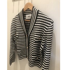 SILVIAN HEACH GPA23206CD CARDIGAN STRIPES BLACK/WHITE