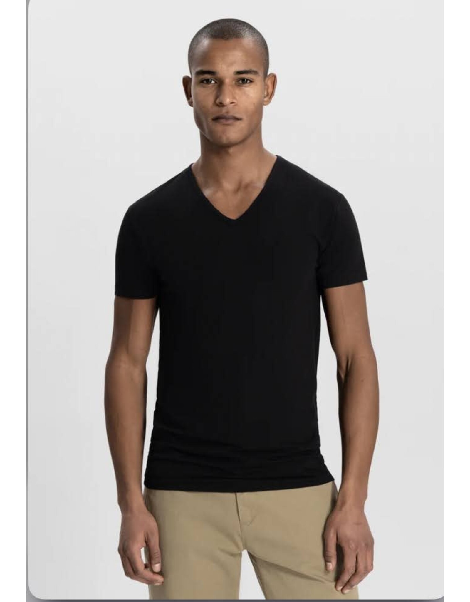 DSTREZZED 707010 2PACK V-NECK TEE BAMBOO BLACK