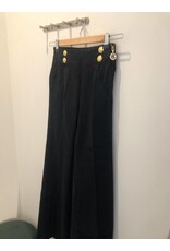 GAELLE GBDP19760 JEANS  A PALAZZO CON BOTTON NERO