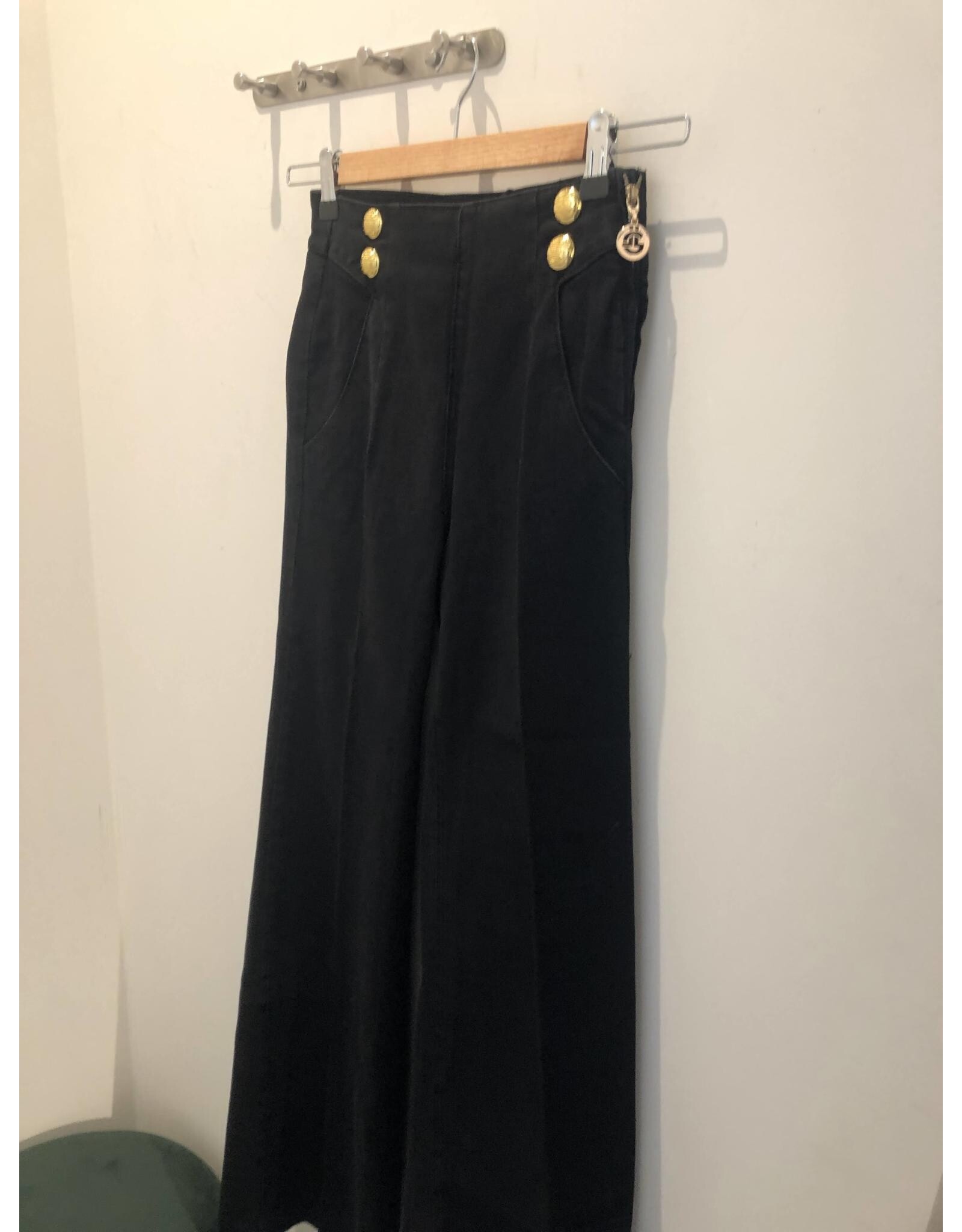 GAELLE GBDP19760 JEANS  A PALAZZO CON BOTTON NERO