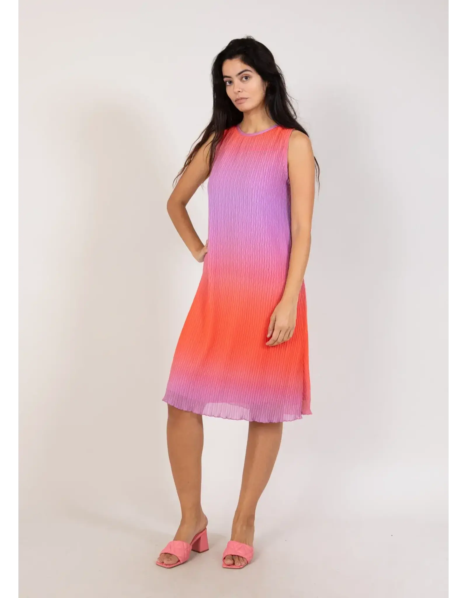 coster copenhagen 241-5150 PLISSE DRESS IN DIP DYE TWO COLOR PLISSE