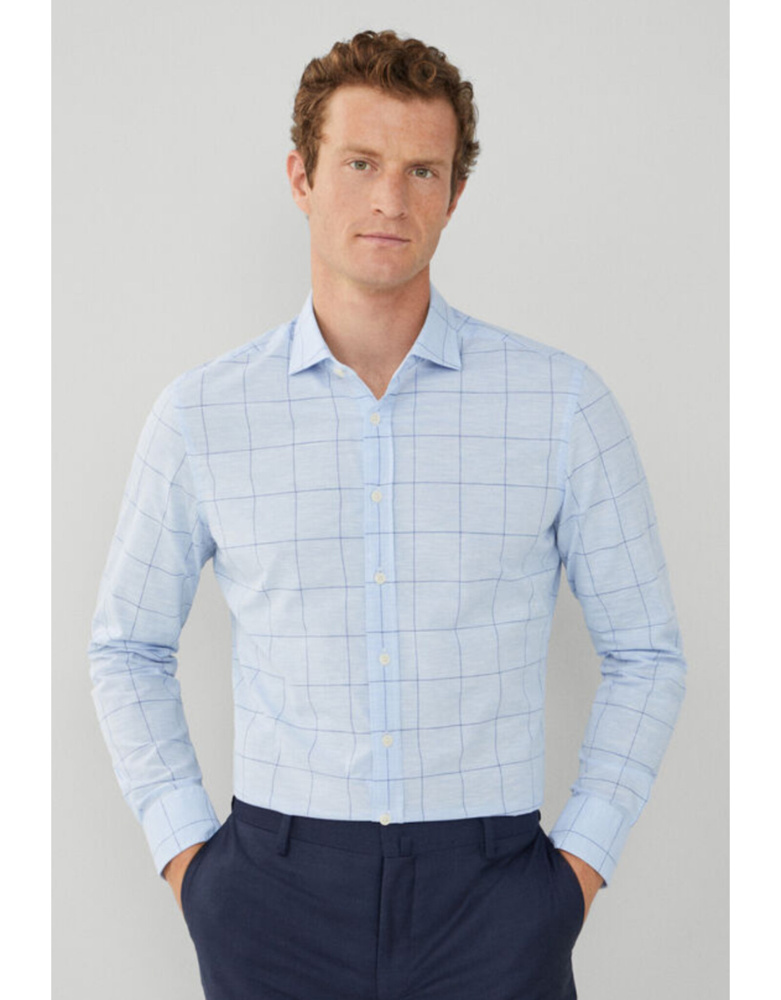 Hackett LINEN WINDOWPANE HM309844 BLUE