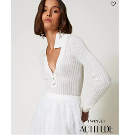 ACTITUDE TWIN SET 242AP3161 MAGLIA BLOUSE WHITE