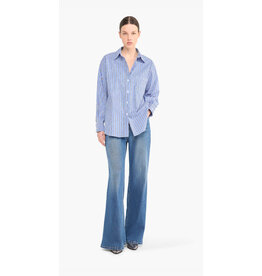 JANICE KATOENEN BLOUSE DAMES STEENTJES KYGO BLAUW STREEP