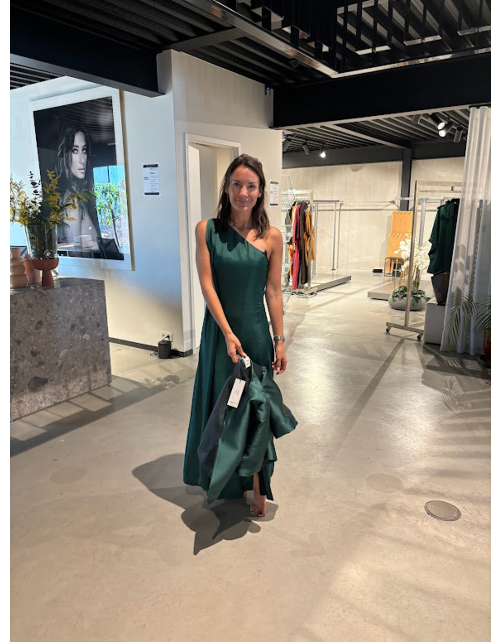 JUST EVE DRESS CARMINA FOREST GREEN