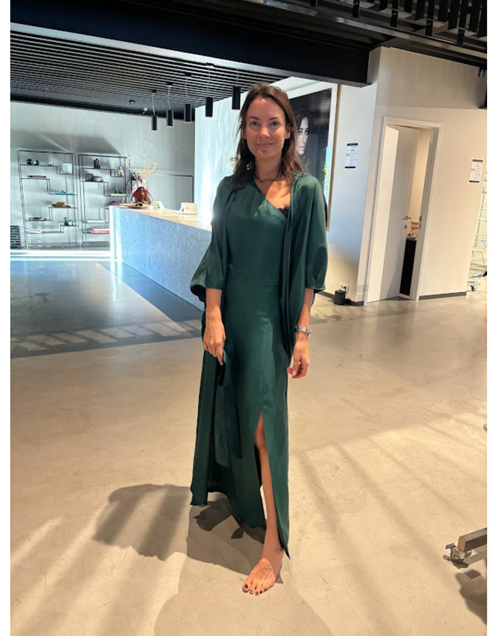 JUST EVE DRESS CARMINA FOREST GREEN