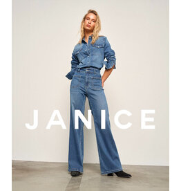 JANICE HIGH RISE DAMES JEANS RECHTE PIJP FLARED JAGGER BLAUW 111